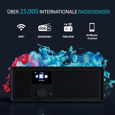 sky vision DAB 70 – Stereo DAB+ Internet-Radio (FM UKW, WLAN-fähig, mit AUX-Anschluss plus Kabel, Di