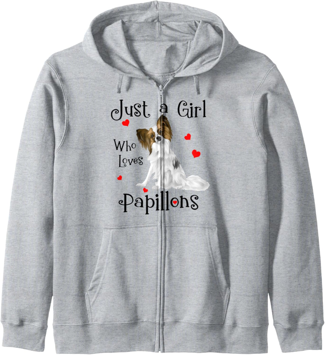 JUST A GIRL WHO LOVES PAPILLONS hund Kapuzenjacke