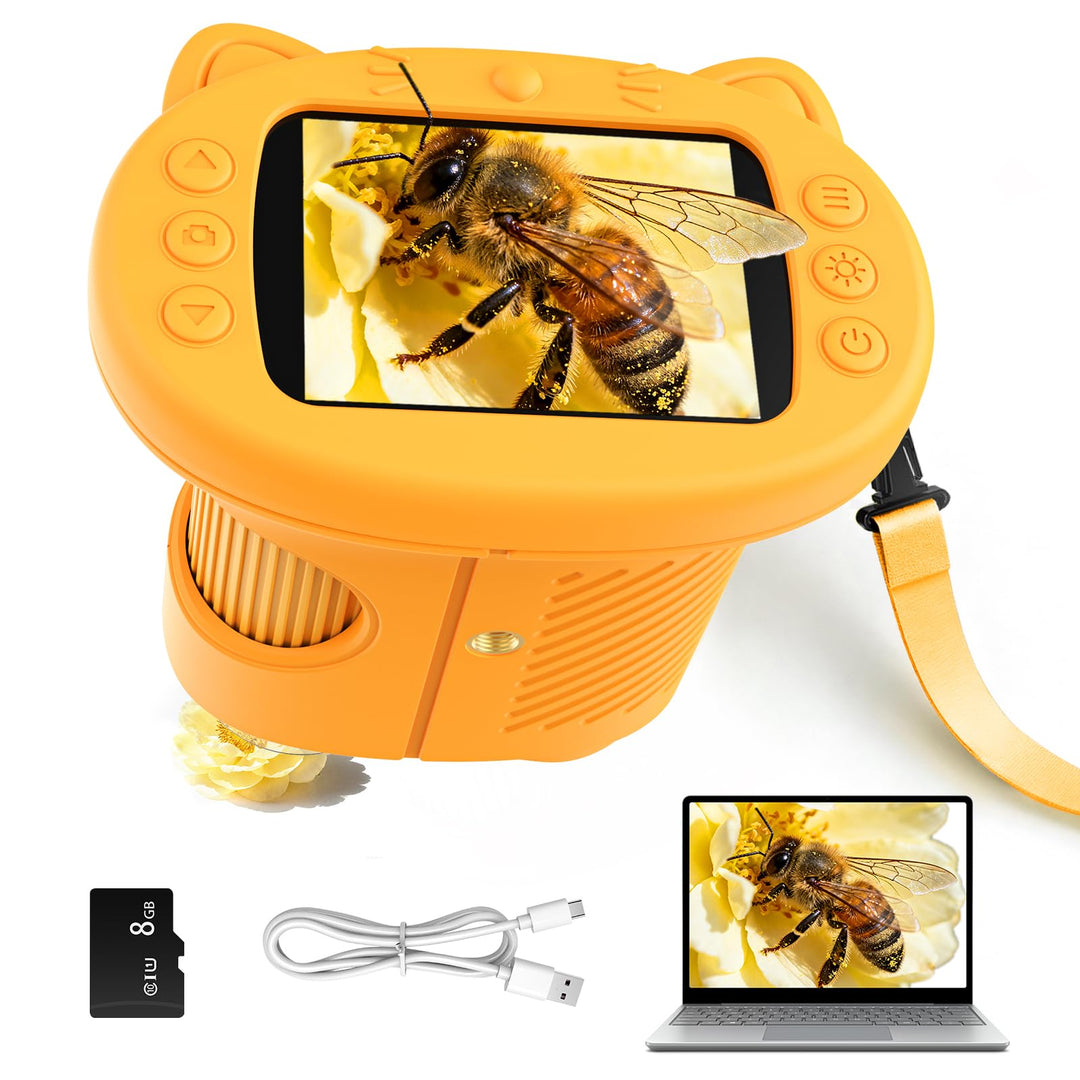 Mikroskop für Kinder, 1000X&2.4" HD Bildschirm Digitales Mikroskop für Kinder Spielzeug ab 3 4 5 6 7