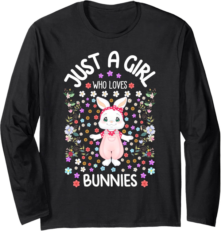 Funny Rabbit Gifts for Girls Just a Girl who Loves Bunnies Langarmshirt