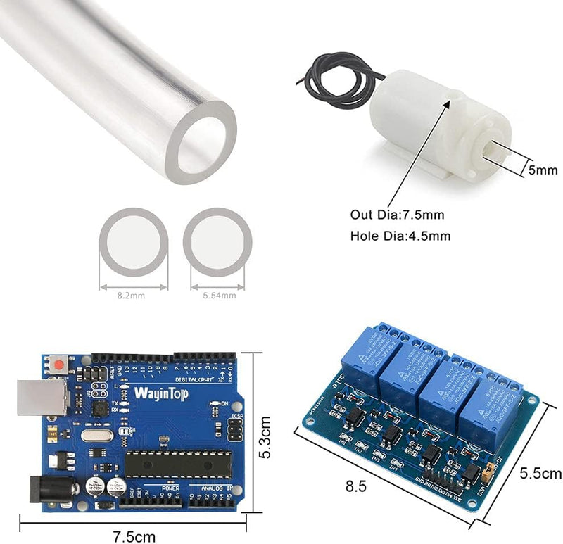 WayinTop Automatische Bewässerung Garten DIY Kit mit Tutorial, Entwicklungsboard mit USB Kabel + 4 K