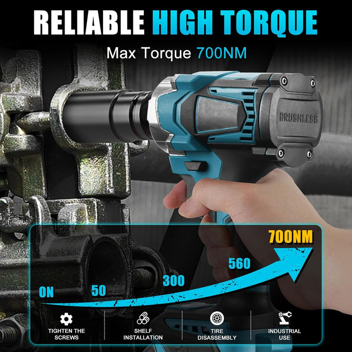 700Nm Akku Schlagschrauber Kompatibel mit Makita BL1830 BL1830B BL1840 BL1840B BL1850 BL1850B BL1860