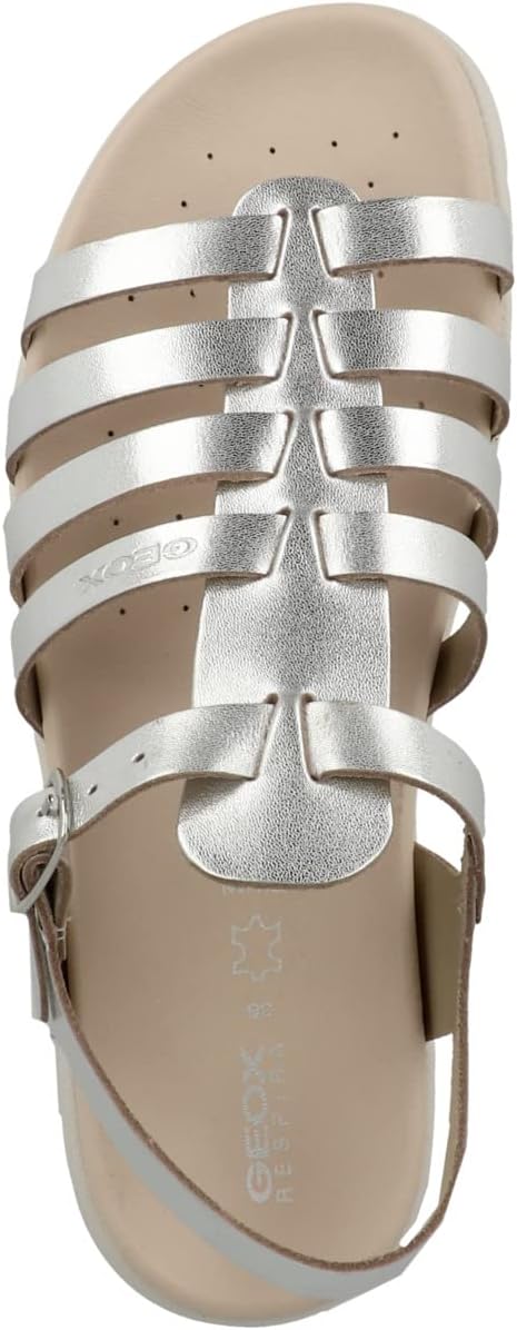 Geox Jungen Mädchen J SOLEIMA Gir Sandal, Silver, 24 EU