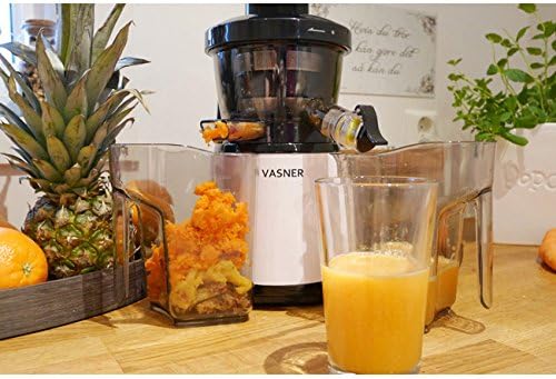 VASNER Entsafter schwarz für Obst und Gemüse Slow Juicer Saftpresse elektrisch für bessere Säfte ink