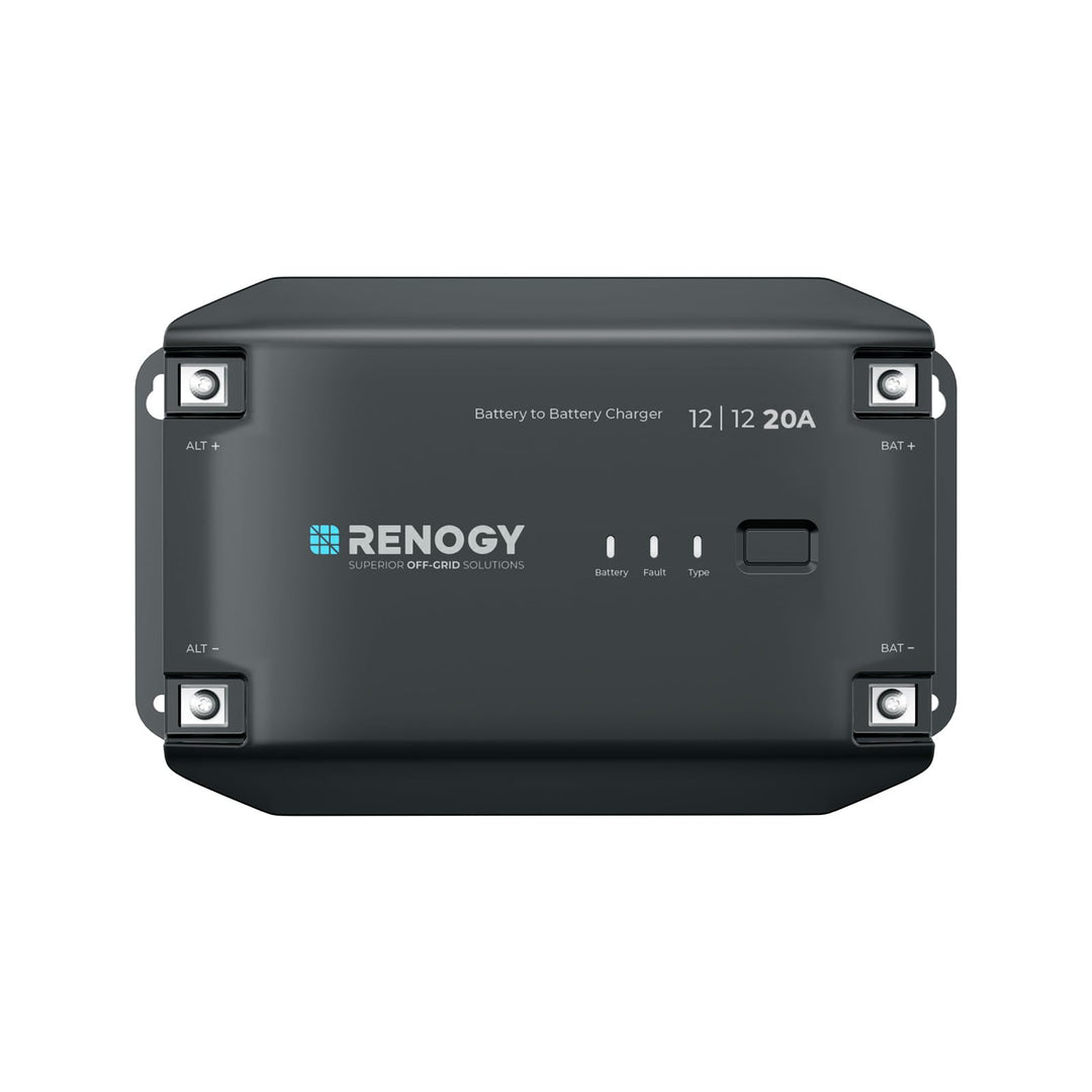 Renogy 20A DCDC Batterieladegerät, 12V Solarenergie Ladegerät, AGM, Flooded, Gel, and Lithium Batter
