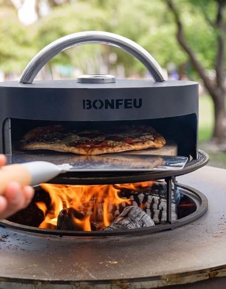 BonFeu Pizzastein für Pizzaofen, Keramik, 34 x 34 x 2 cm
