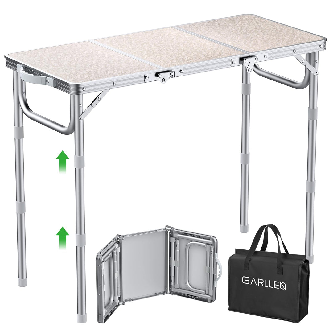 Campingtisch klappbar, 87x40cm & 3 einstellbare Höhen(26/48/70cm), Klapptisch Camping Tisch, Tragbar