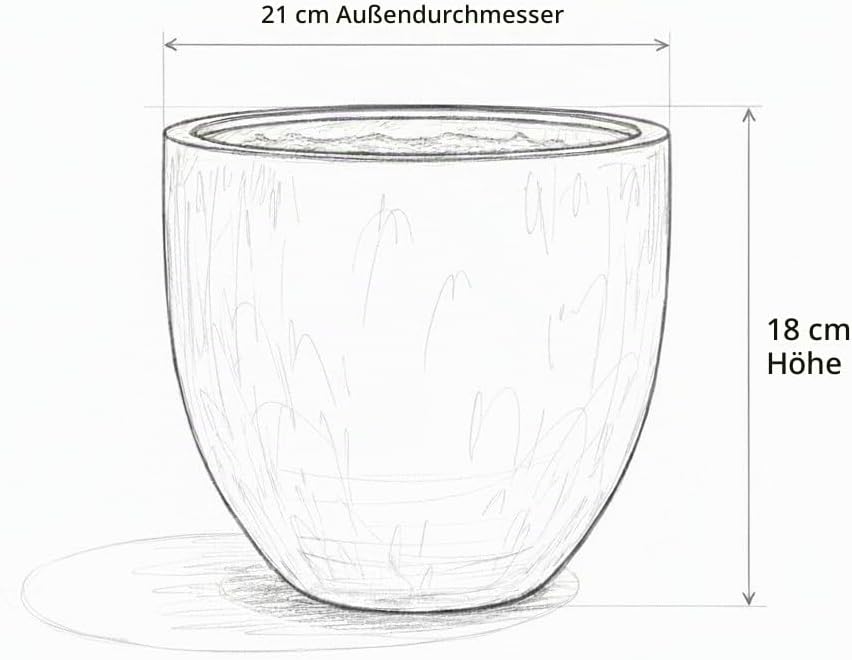 Teramico Pflanzgefäss Übertopf Blumentopf aus Steinzeug Blau Weiss Anthrazit Schwarz 23cm - 37cm FRO