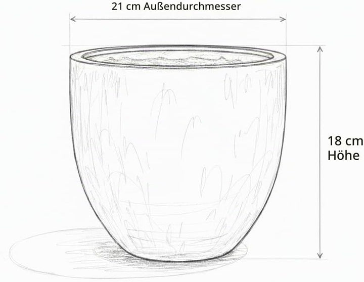 Teramico Pflanzgefäss Übertopf Blumentopf aus Steinzeug Blau Weiss Anthrazit Schwarz 23cm - 37cm FRO