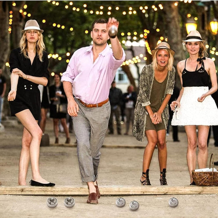 Metal Bocce Ball Game, Metal Bocce Ball Kit, Outdoor Boules Kit, Beach Game Bocce Balls, Complete Ou