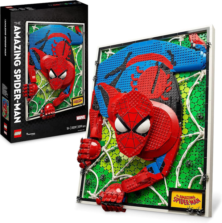 LEGO 31209 Art The Amazing Spider-Man Poster, 3D Wandbild-Set, baubares Leinwandbild, Superhelden-De