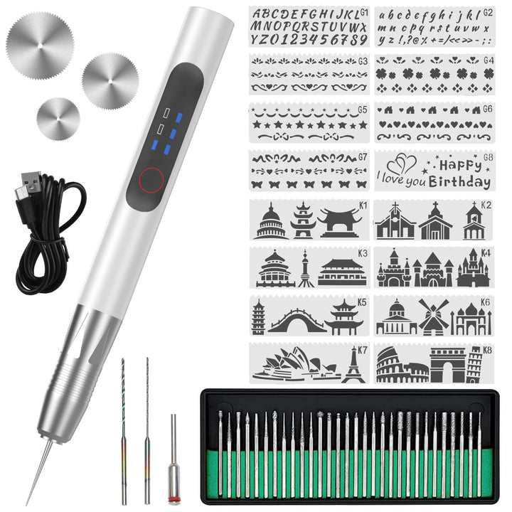Elektrische Gravierstift, Multifunktionaler Gravierwerkzeugsatz Tragbare Drahtlose Gravurwerkzeug Ät