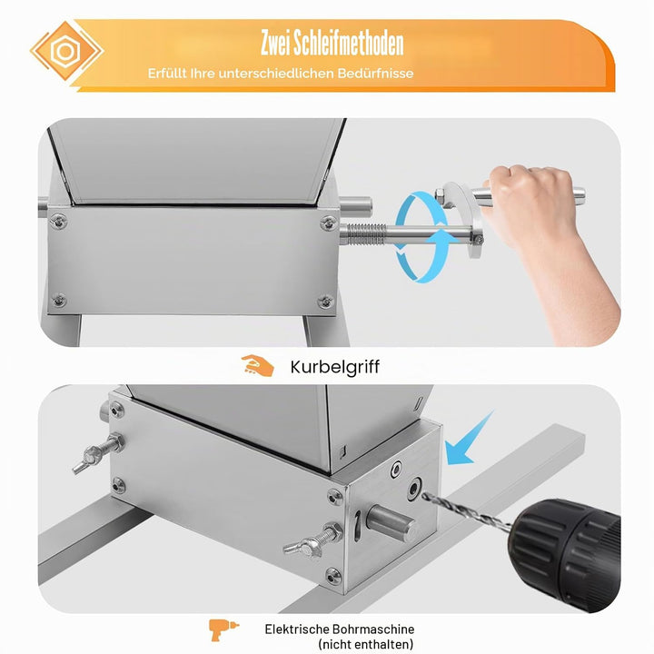 MINRS 4L Manueller Getreidebrecher, Malzmühle Schrotmühle Schrotmühle Flockenquetsche Getreidemühle