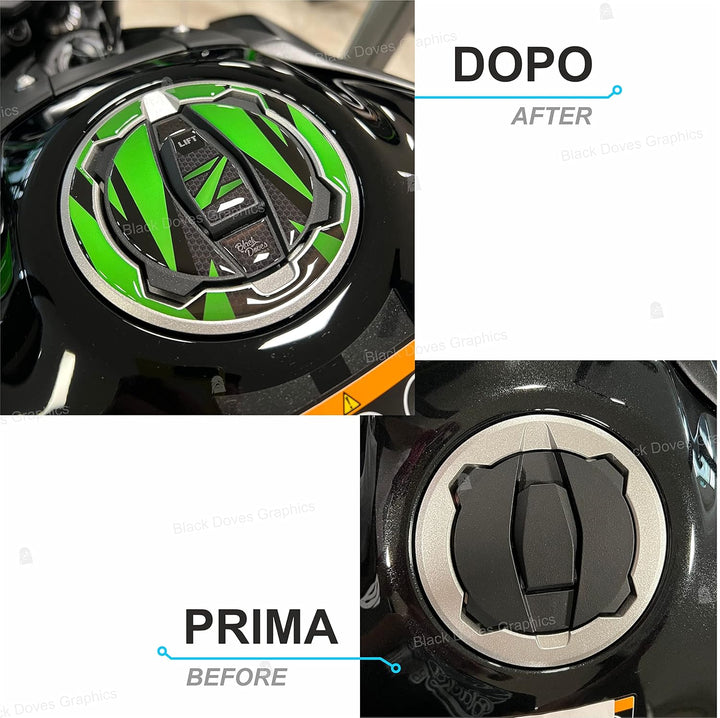 Harzaufkleber kompatibel mit Tankdeckel Motorrad Kawasaki für Modelle Z400 Z650 Z900 Ninja 400 650 V