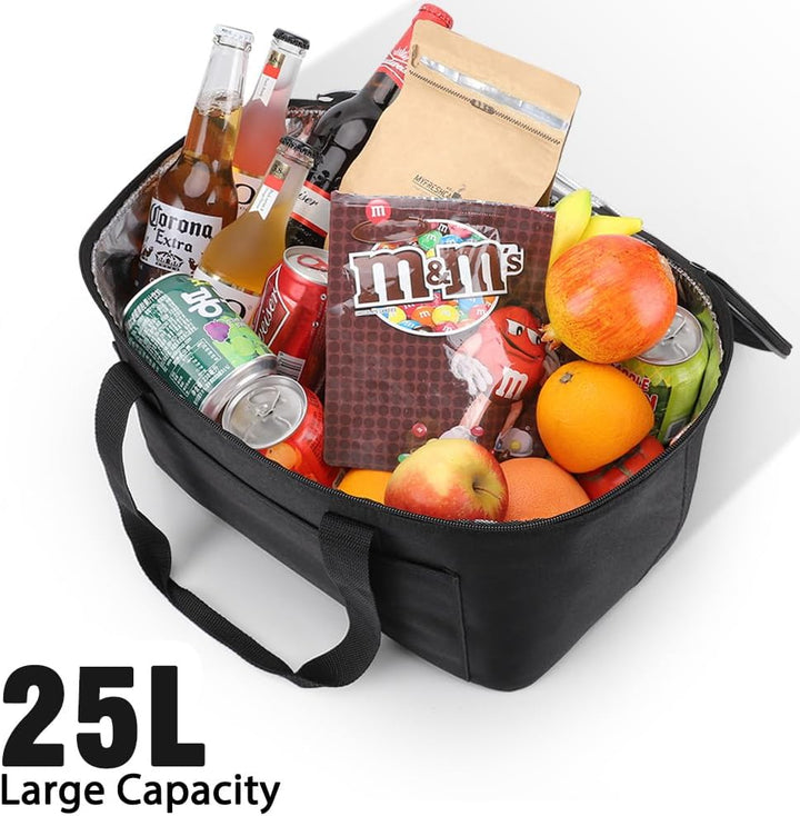 Pynhoklm 25L Kühltasche Einkaufskorb Faltbar Picknicktasche Gross Isoliert Lunchtasche Thermotasche