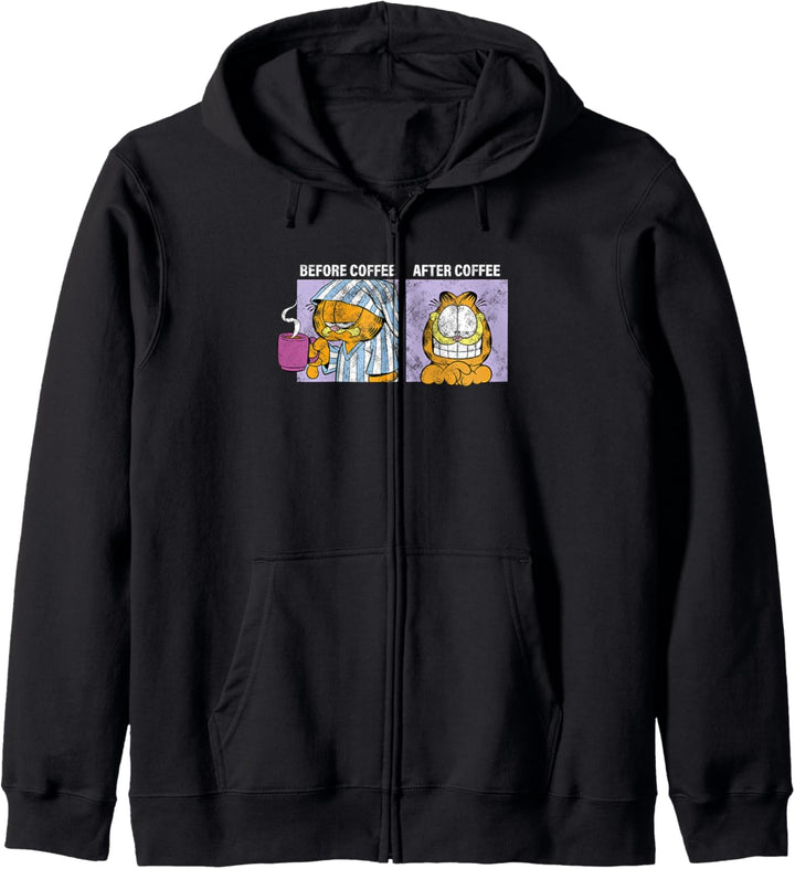 Garfield Before Coffee & After Coffee Kapuzenjacke