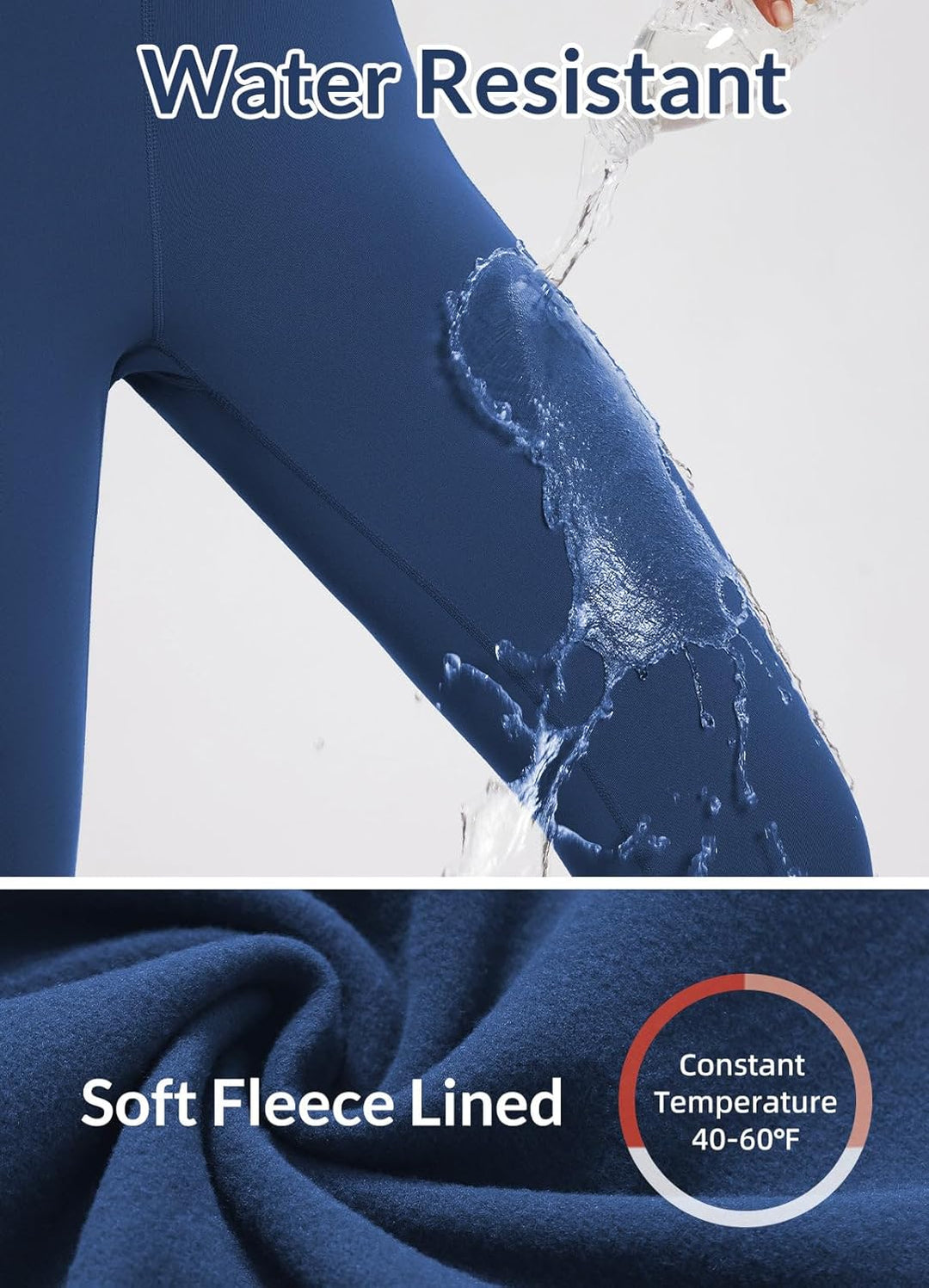 baleaf Damen Fleece gefütterte Leggings Wasserabweisend Hohe Taille Wanderleggings Thermo Leggings F