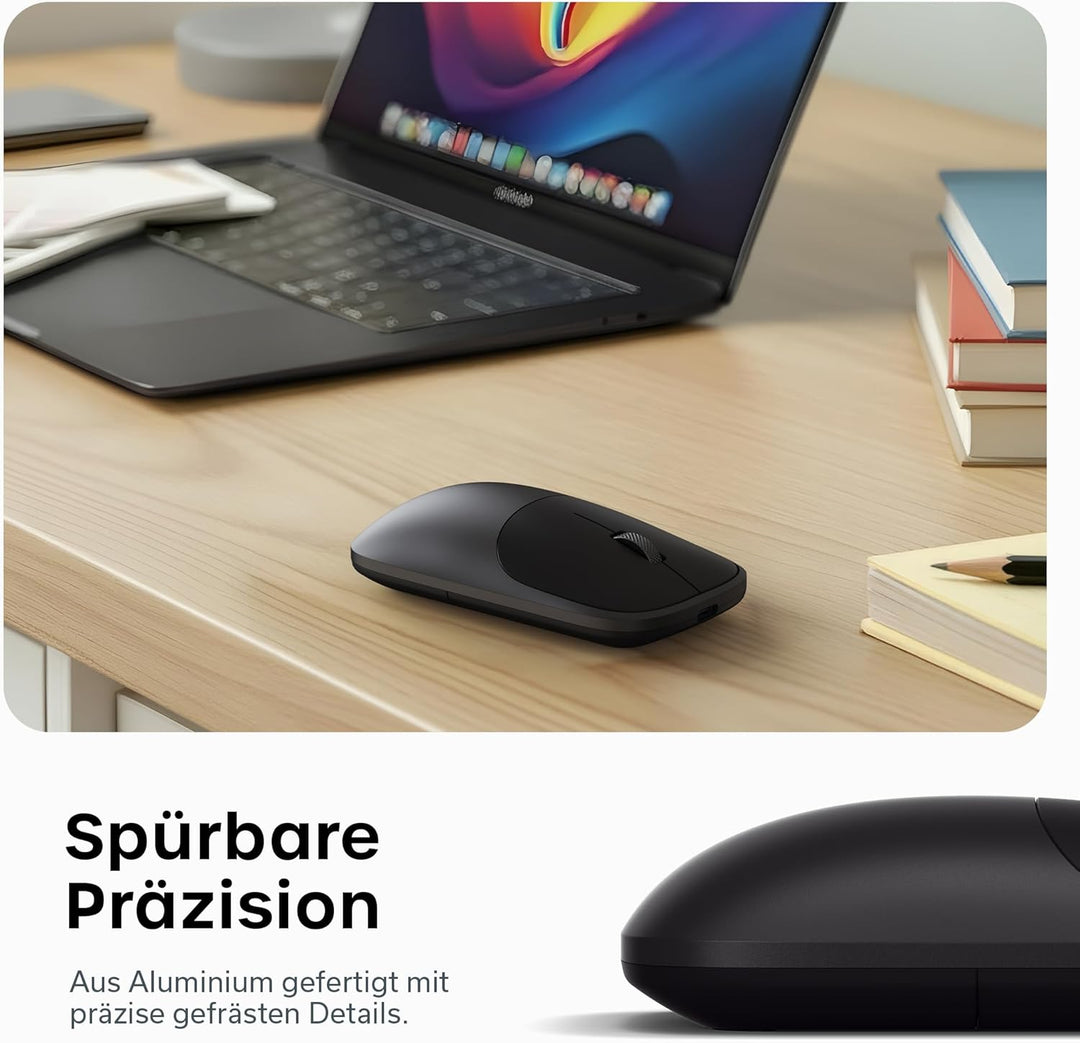 SATECHI Slim EX Kabellose Computermaus, Multi Device Bluetooth & 2,4-GHz für macOS, Windows, iPadOS