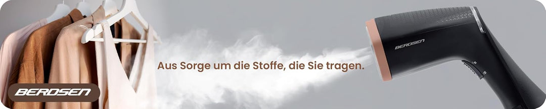 Berdsen Dampfglätter 1600W - Dampfbügeleisen Steamer - Dampfstoss 26 g/min - 230 ml Wassertank - Auf