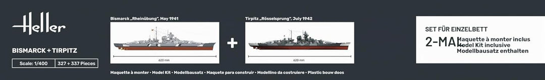 heller - 1/400 Bismarck + Tirpitz Twinsethel85078