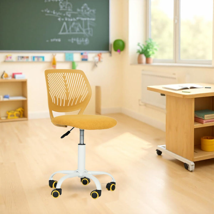 FurnitureR Kompakter Klassenstuhl, ergonomischer Sitz für Schule, Rückenlehne aus atmungsaktivem Net