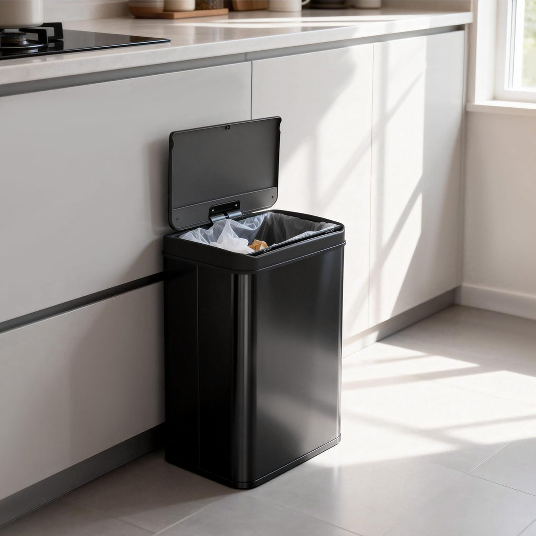 Ribelli Edelstahl Mülleimer 30 Liter - Abfalleimer mit Sensor - Automatisches Öffnen und Schliessen