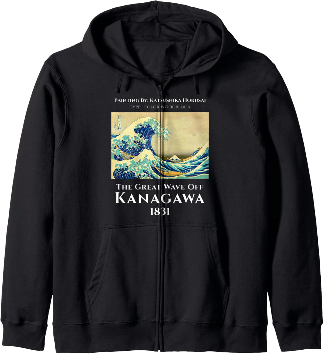 The Great Wave off Kanagawa Cool Vintage Japanese Painting Kapuzenjacke