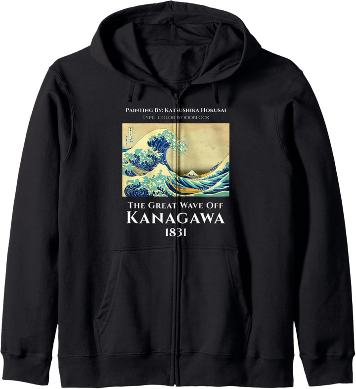 The Great Wave off Kanagawa Cool Vintage Japanese Painting Kapuzenjacke