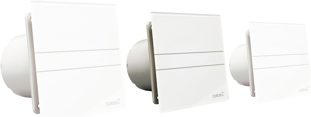 Badlüfter mit Timer 120 mm (120 mm Glas) 120 mm Glas Weiss, 120 mm Glas Weiss