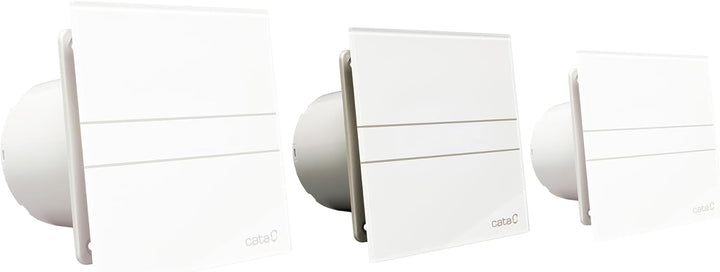 Badlüfter mit Timer 120 mm (120 mm Glas) 120 mm Glas Weiss, 120 mm Glas Weiss