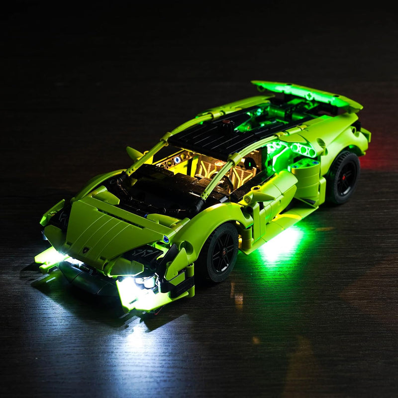 LocoLee Licht Kompatibel mit Lego Lamborghini Huracán Tecnica, Led Beleuchtungs Compatible with Lego