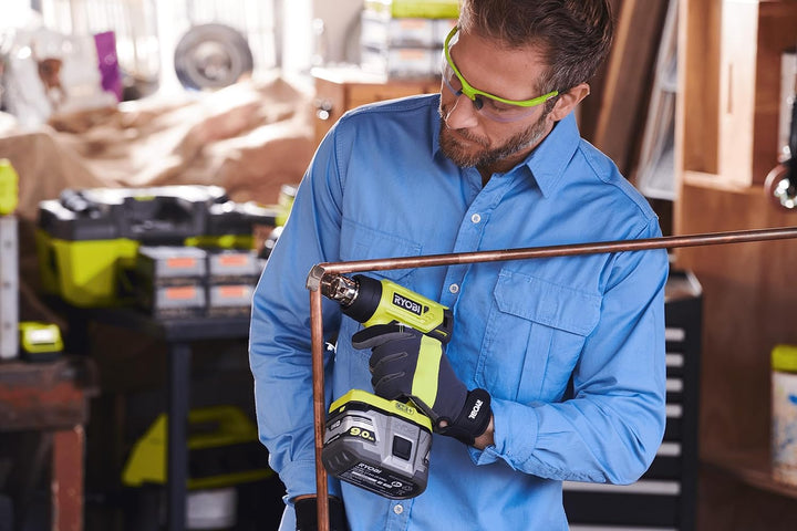 RYOBI 18 V ONE+ Akku-Heissluftgebläse R18HG-0 (Luftstrom 170l/min, Hitzegrad bis 470°, LED-Beleuchtu