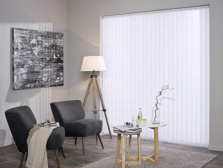 JalousieCrew Vertikal Lamellenvorhang Farbe weiss - Breite 100 bis 250 cm - Höhe 250 cm (individuell