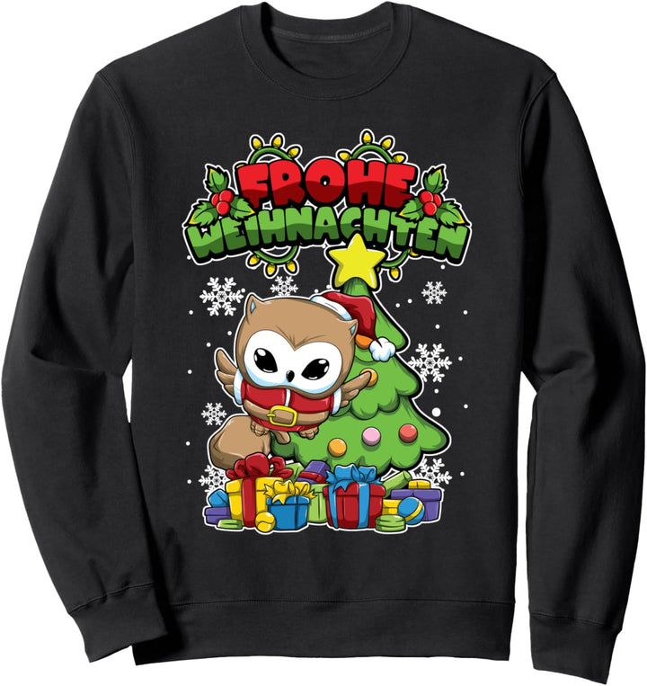 Weihnachtstiere Eule - Frohe Weihnachten Sweatshirt