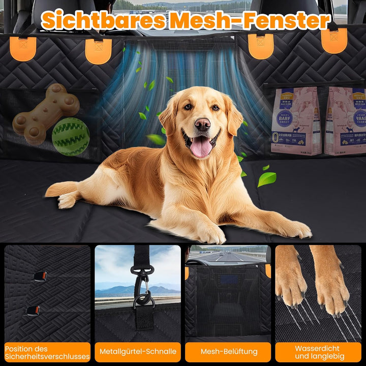 Hundedecke Rücksitz Auto, Universal Autodecke Hund Rücksitzbank mit Harter Unterseite Wasserdicht Kr