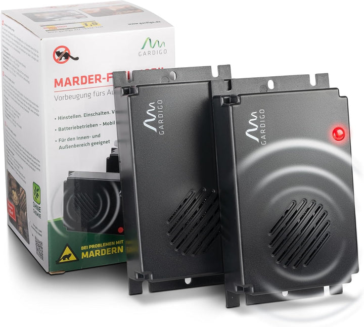 Gardigo® Marderschreck Marder-Frei Mobil - 2er Set | 25 Jahre Erfahrung mit Marderabwehr | Mardersch