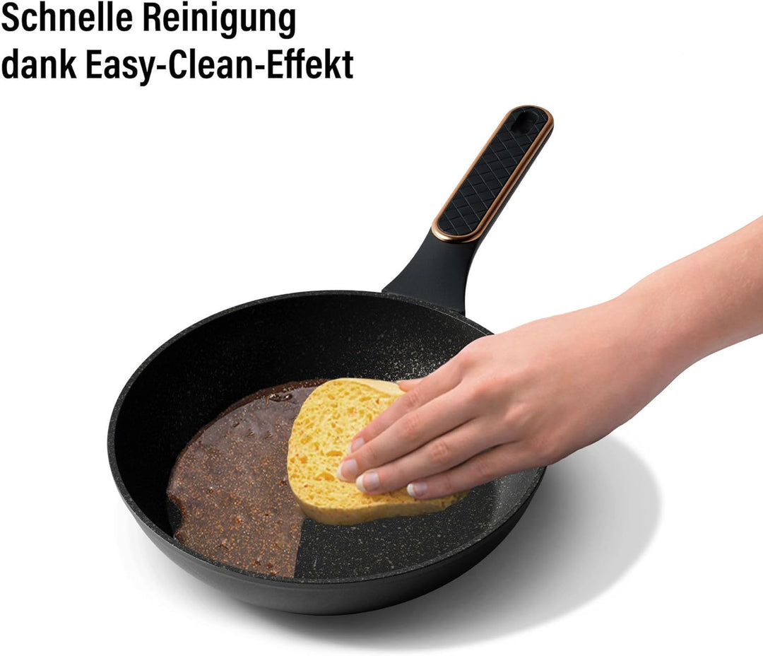 STONELINE Kochgeschirr Set 11-teilig 18/20/24 cm Set Pfannen und Töpfe mit Deckel, Topfset Pfanne In