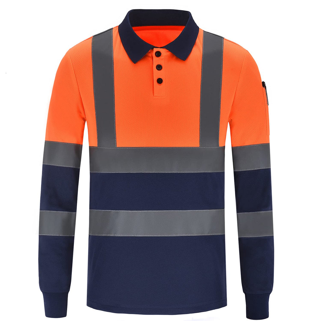 Warnschutz Polo T-Shirt Warnschutzshirt Langarm Warnshirt sicherheits polohemd Langarm Langarm M Eu-