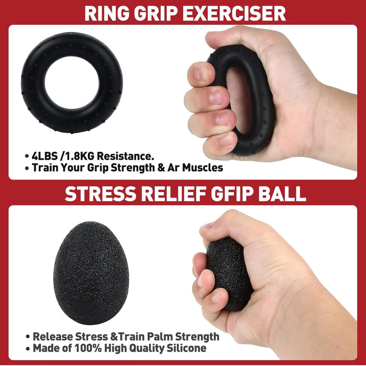 GOORFACHandtrainer Fingertrainer (6-teilig) Griffkraft Trainer Krafttraining Griffstärker Verstellba