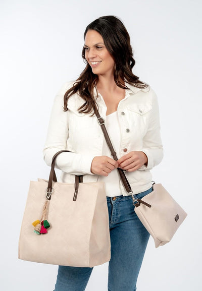 Tamaris Shopper Laureen 32080 Damen Handtaschen Uni Einheitsgrösse Beige 400, Einheitsgrösse Beige 4