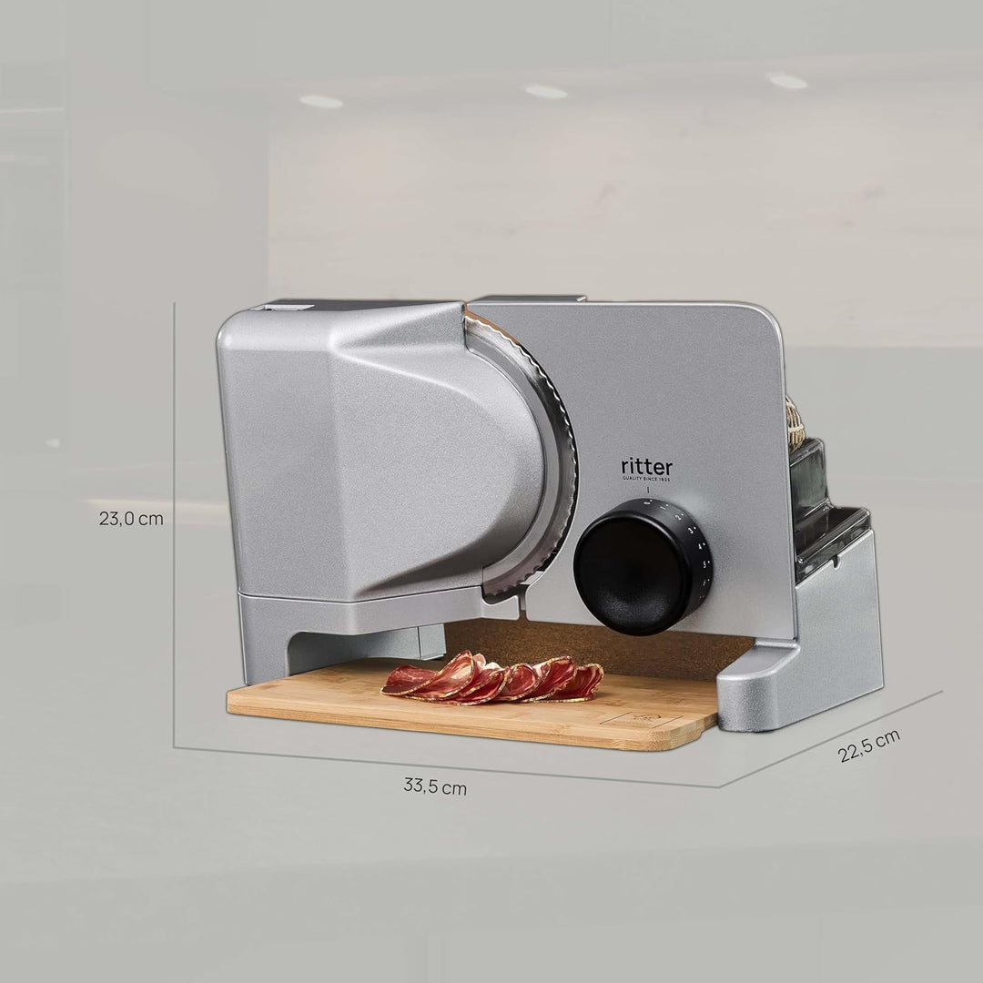 ritter varido 5 Elektrischer Allesschneider & Brotschneidemaschine aus Metall mit ECO-Motor, Made in