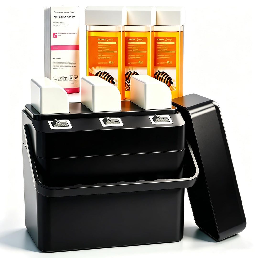 3-in-1 Roll-On Waxing Set, Schnellheizender Wax Maschine, Wachswärmer mit 3 Honigwachs-Nachfüllungen