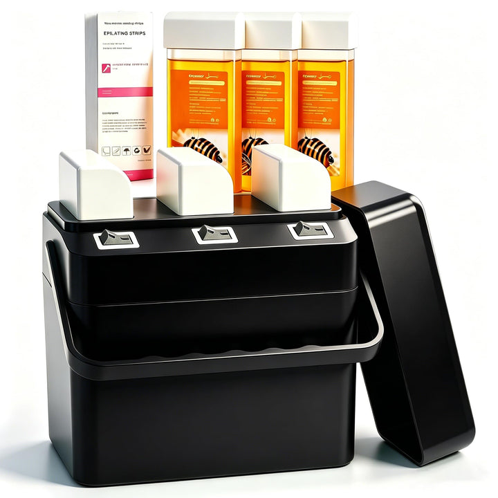 3-in-1 Roll-On Waxing Set, Schnellheizender Wax Maschine, Wachswärmer mit 3 Honigwachs-Nachfüllungen