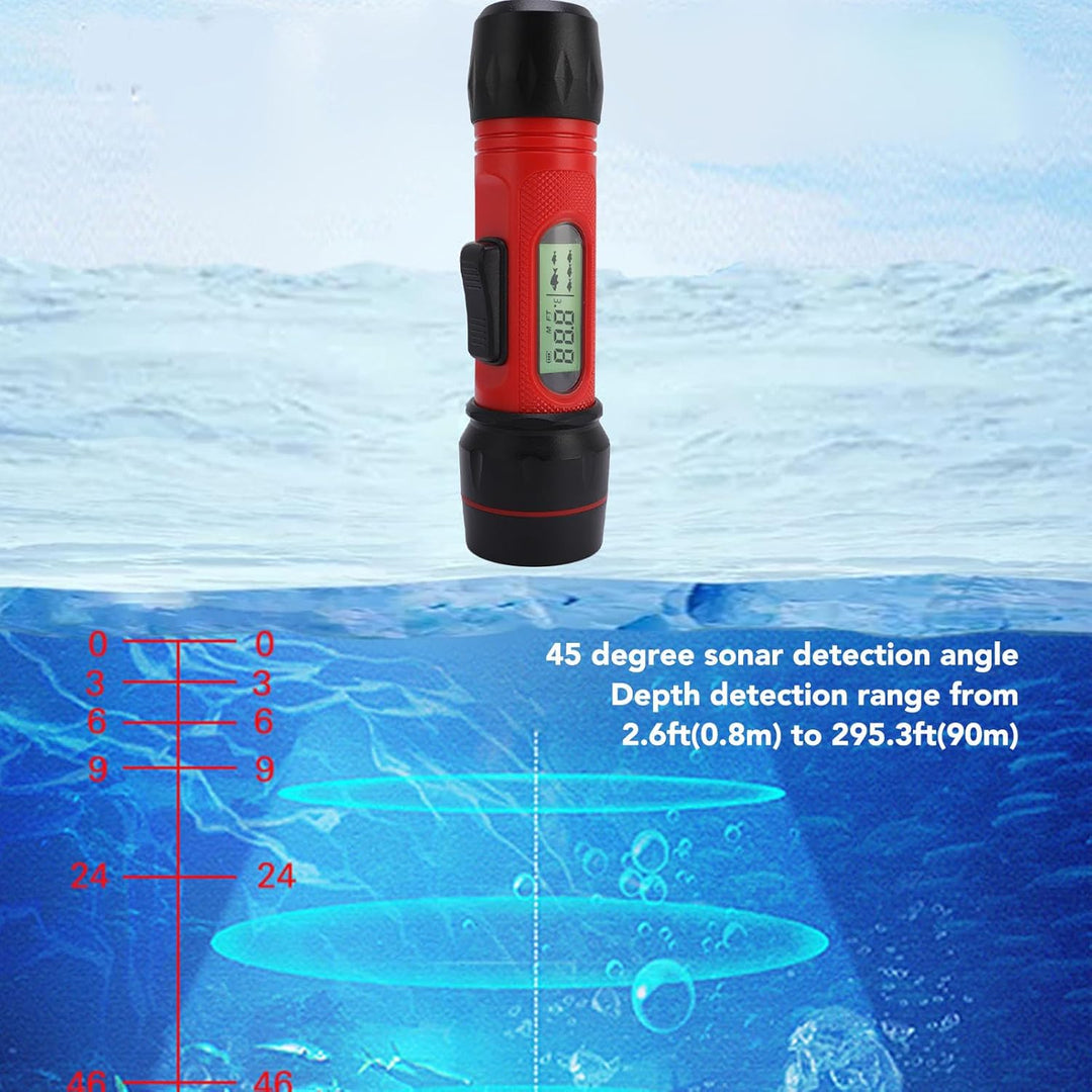 Sonar Fish Finder, Drahtloser Wasserfischfischfischfinder mit LCD -Display, 295,3 Fuss Range, Handhe