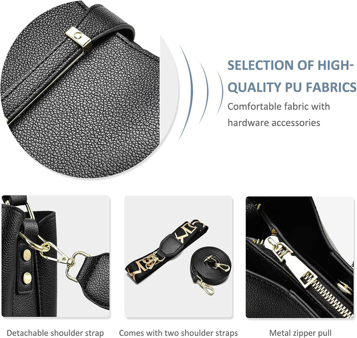 NICOLE & DORIS Leder Handtasche Damen Designer Frauen Umhängetasche mit Kartenfächer Shopper Klein T