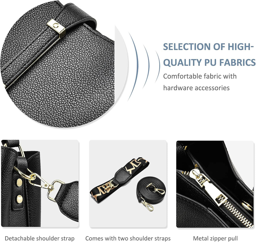 NICOLE & DORIS Leder Handtasche Damen Designer Frauen Umhängetasche mit Kartenfächer Shopper Klein T