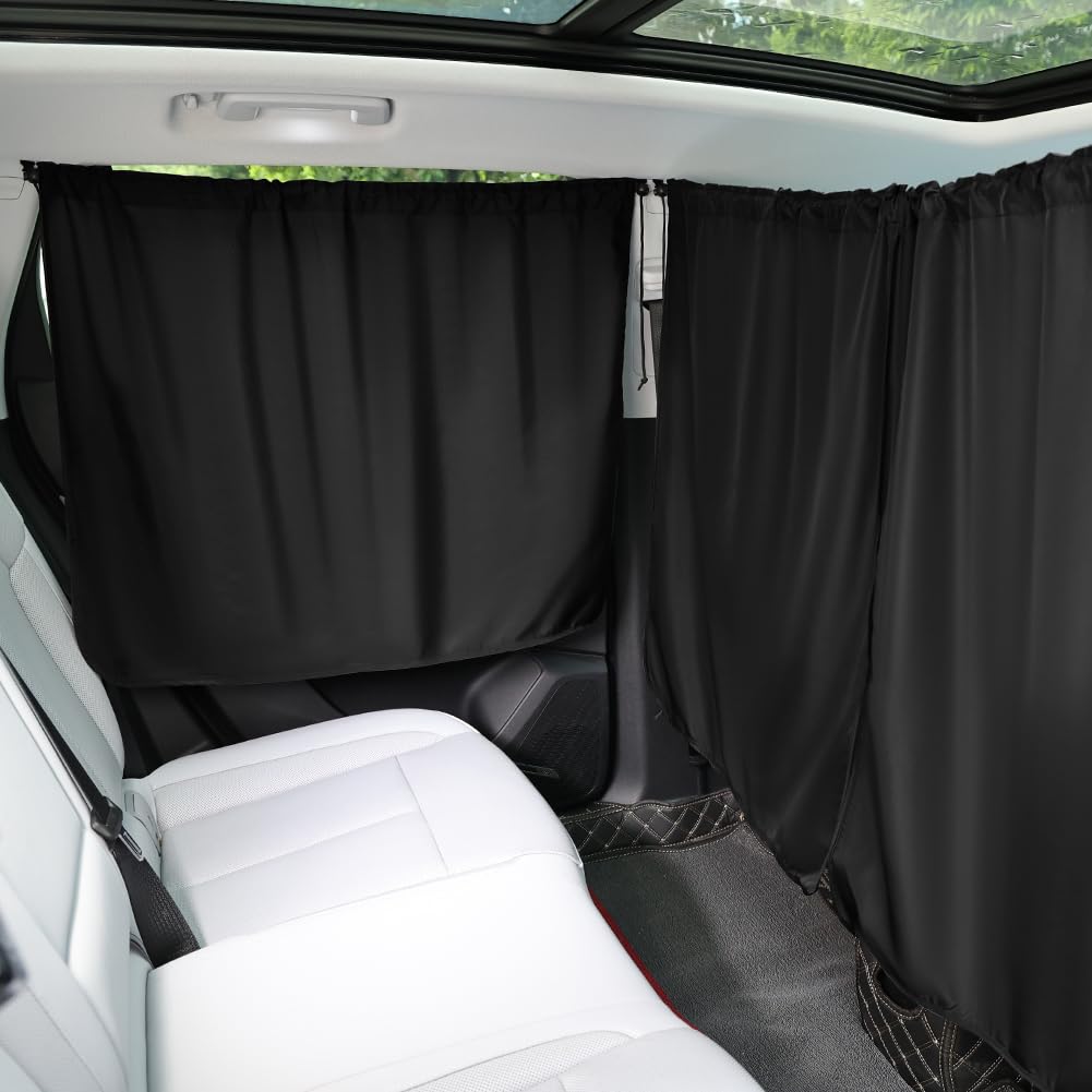 Auto-Trennvorhang, 140 x 80 cm Trennvorhang Set, Abnehmbarer Auto-Sonnenschutz, Verstaubarer Auto-Si