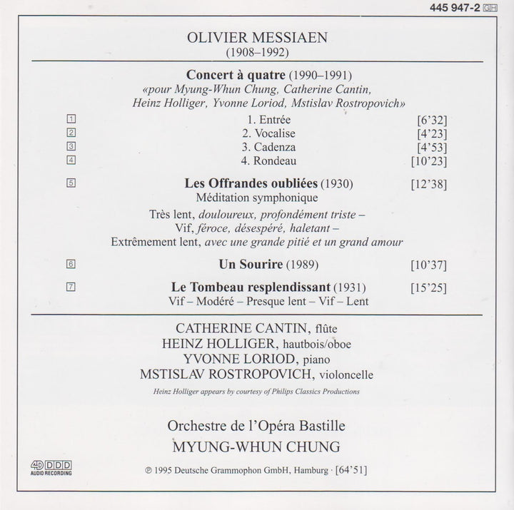 Messiaen - Concert à Quatre, Audio-CD