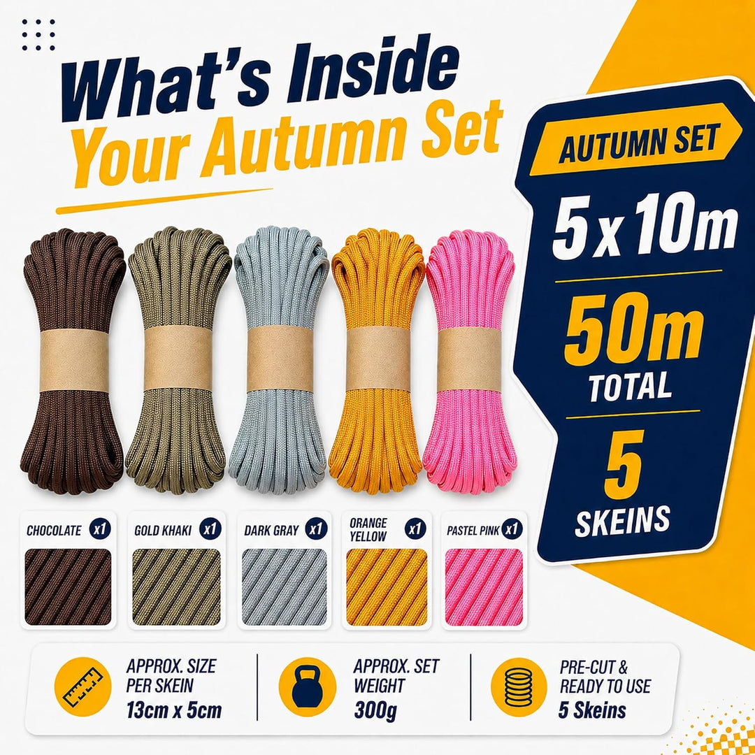 EdcX Paracord 4 mm, 20+ Militärfarben (15 m, 30 m, 50 m, 100 m, 300 m) | Ideal zum Basteln, Camping,