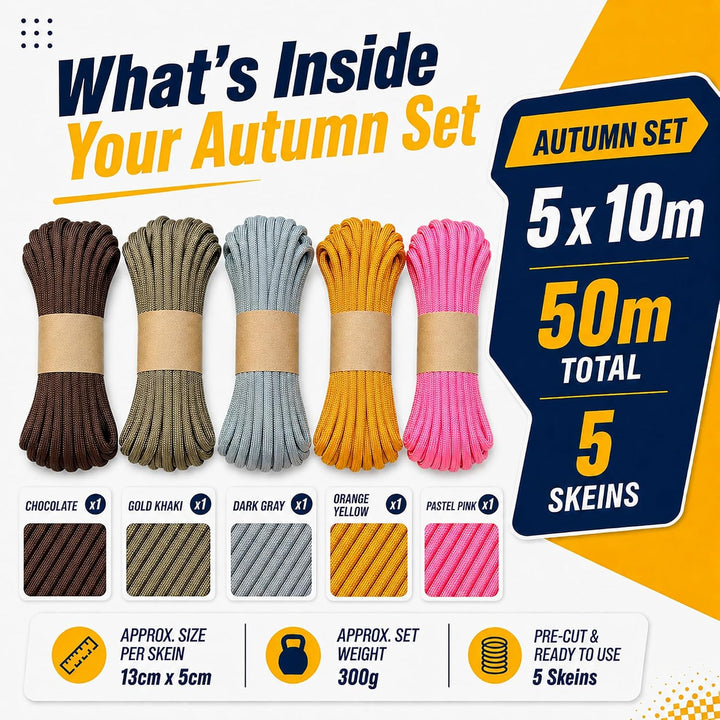 EdcX Paracord 4 mm, 20+ Militärfarben (15 m, 30 m, 50 m, 100 m, 300 m) | Ideal zum Basteln, Camping,